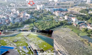 Hình hài khu depot tuyến metro Nam Thăng Long - Trần Hưng Đạo sau 1 tháng thi công