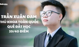 Thủ khoa toàn quốc 2025 Trần Xuân Đam quê đất học, say mê kỹ thuật từ nhỏ