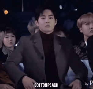 Cứ thấy nhạc của Red Velvet nổi lên, là Suho quẩy hết mình, chỉ thiếu nước lên sân khấu làm thành viên thứ sáu của nhóm mà thôi.