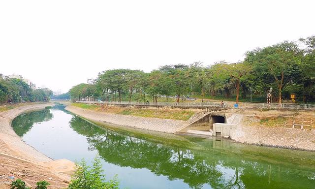 Sông Tô Lịch đang dần "hồi sinh". Ảnh: Trọng Tài