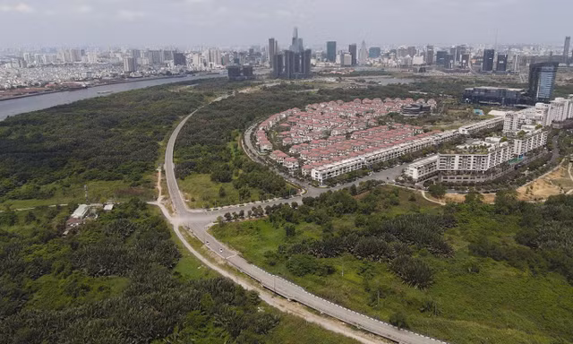 Giai đoạn đầu, khu lõi rộng 9,2 ha tại Khu đô thị mới Thủ Thiêm sẽ được ưu tiên triển khai, là nơi đặt trụ sở IFCẢnh: Phạm Nguyễn 