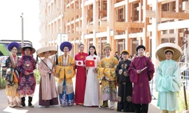 Hoa hậu Thanh Thủy đón tiếp Công chúa Nhật Bản, diễu hành tại Osaka Expo 2025