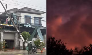 Bầu trời đỏ bầm ở Nghệ An sáng nay là hiện tượng gì, có báo hiệu gì không?