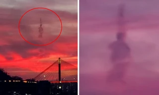 Hình người xuất hiện giữa những đám mây đỏ rực gây xôn xao, là hiện tượng gì?