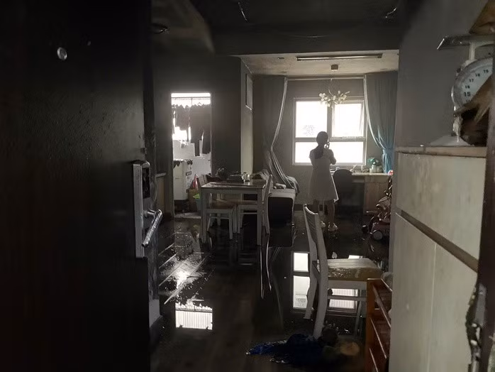 Căn hộ xảy ra cháy.