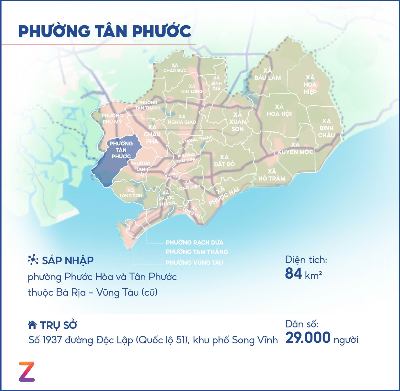 Bản đồ phường Tân Phước. Đồ họa: Đại Bùi.