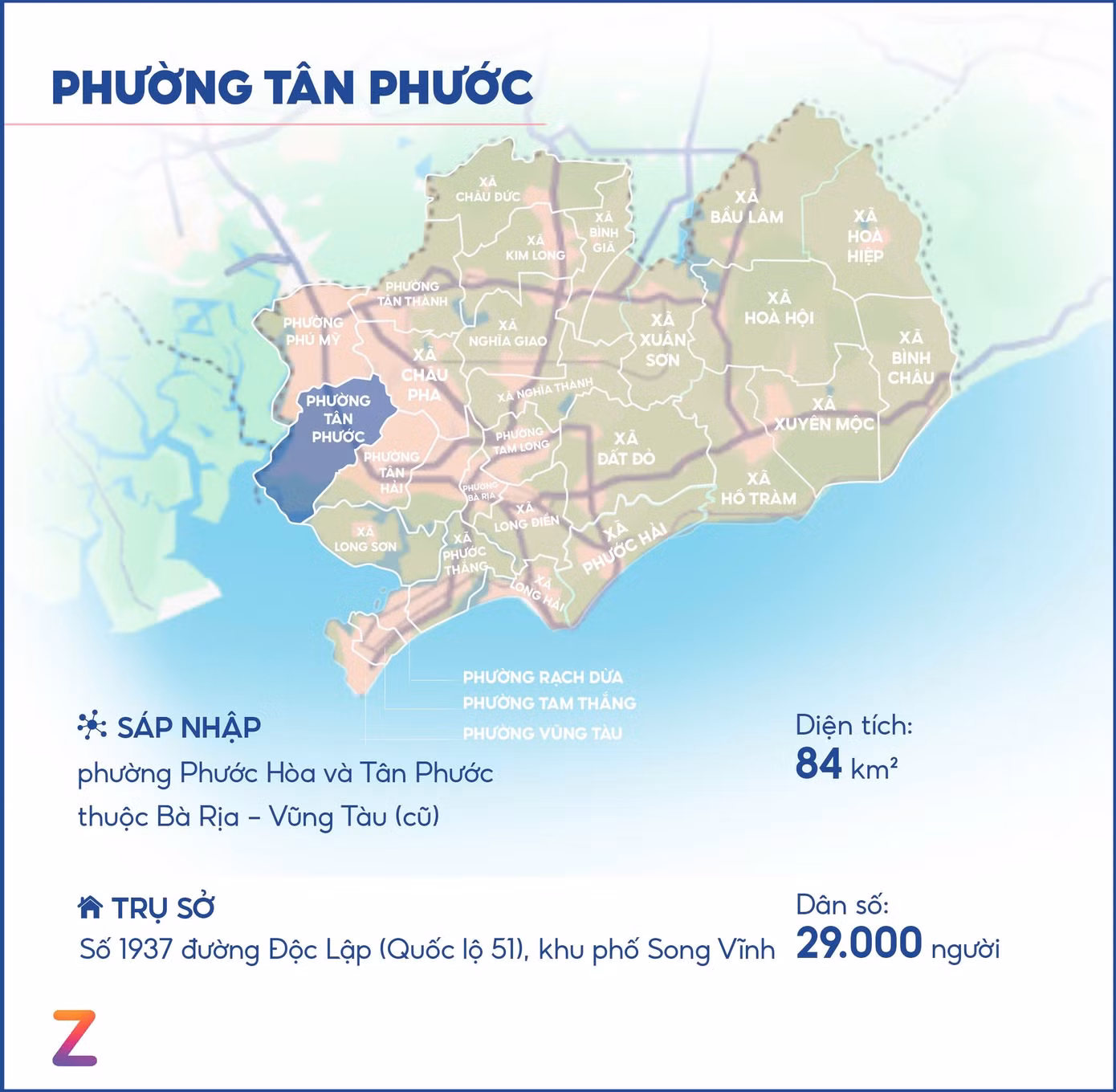 Bản đồ phường Tân Phước. Đồ họa: Đại Bùi.