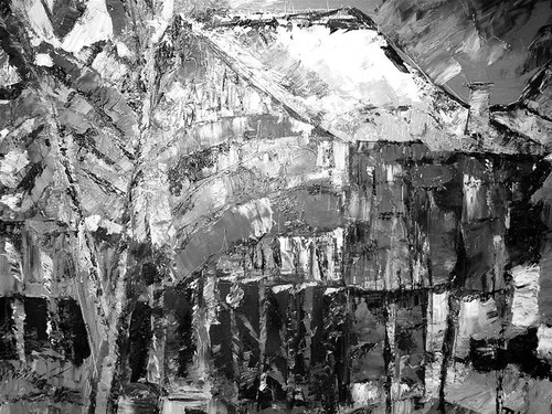 Quê nghèo - Tranh của Nguyễn Quang Thu