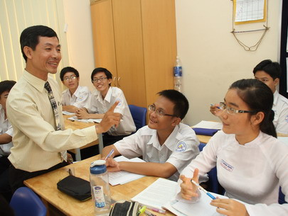 Một tiết học sử của HS lớp 10A1 Trường THPT Nguyễn Thị Minh Khai với thầy Lê Quang Minh. Ảnh: Như Hùng (Tuổi Trẻ).