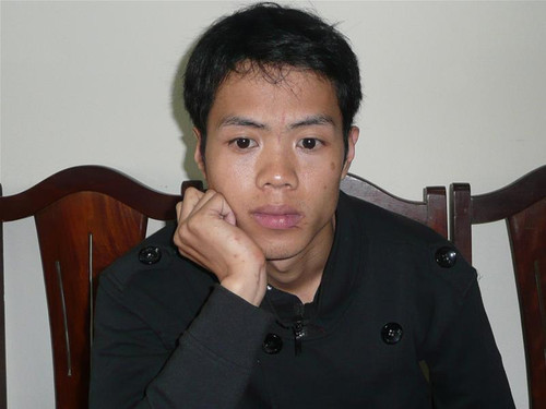 Đối tượng Hưng tại cơ quan điều tra.