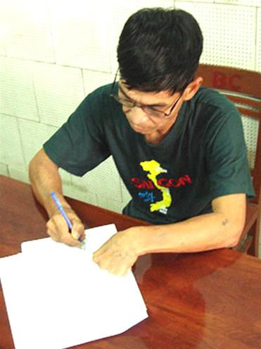 Nguyễn Quốc Hải đang khai báo trước cơ quan điều tra