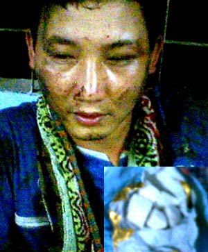 Dương Văn Tuấn và một phần tang vật của vụ án.