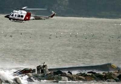 Con tàu Magaret chìm ở vùng nước nông ngoài cảng La Spezia.