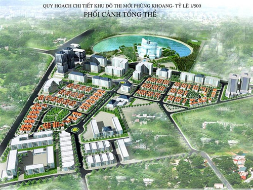 Phối cảnh tổng thể khu đô thị mới Phùng Khoang