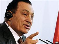 Tổng thống Ai Cập Hosni Mubarak. Ảnh: AP