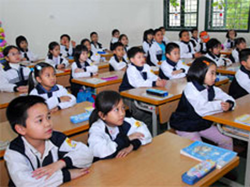 Trường tiểu học Lý Thái Tổ, một trường có tổ chức kiểm tra để chọn học sinh vào lớp 1 - Ảnh: Nguyễn Bích (Thanh Niên)