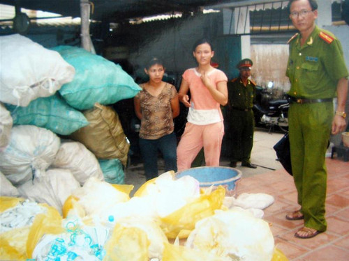 Số rác thải y tế bị thu giữ tại hiện trường Số rác thải y tế bị thu giữ tại hiện trường