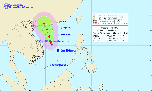 Bão số 1 hình thành trên Biển Đông