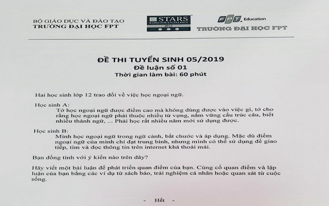 Hàng ngàn thí sinh háo hức tham gia thi sơ tuyển vào trường ĐH FPT