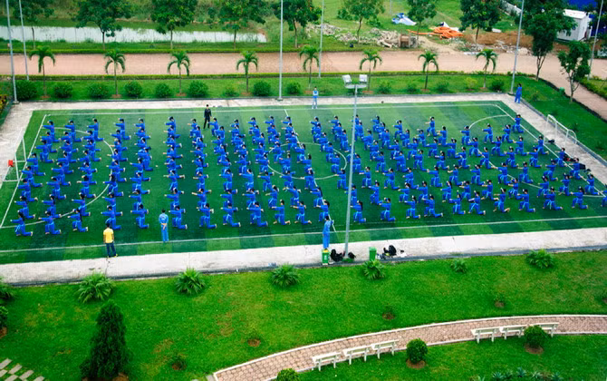 Võ đường Vovinam siêu khủng trong trường học