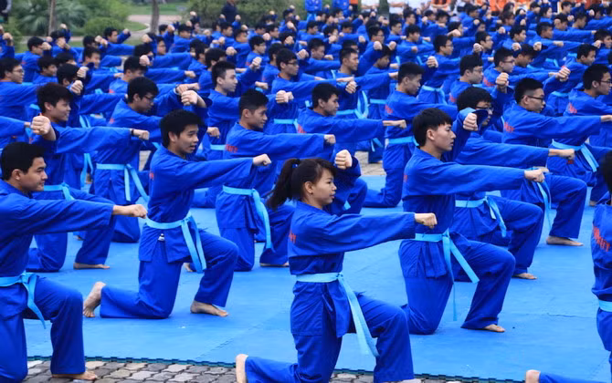 Võ đường Vovinam siêu khủng trong trường học