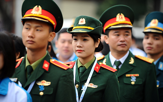 Đại biểu Sinh viên Việt Nam rạng ngời trước giời khai mạc