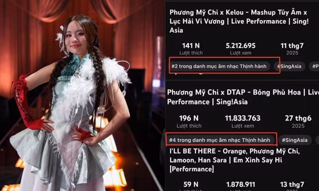 Phương Mỹ Chi “độc chiếm” Top Trending YouTube, Tổ Cò được dịp “sĩ tận trời” 