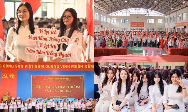 Những khoảnh khắc đẹp trong ngày khai giảng tại các trường THPT ở miền Bắc 