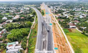 Cận cảnh điểm đấu nối cao tốc Quảng Ngãi - Hoài Nhơn với cao tốc Đà Nẵng - Quảng Ngãi