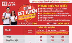 Đại học Duy Tân thông báo điểm xét tuyển đợt 1