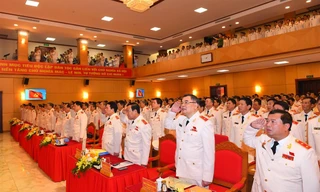 Hình ảnh phiên trù bị Đại hội đại biểu Đảng bộ Công an Trung ương