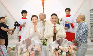 Xuất hiện như nàng công chúa, Bảo Thy rạng ngời hạnh phúc trong hôn lễ tại nhà thờ