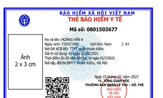 Mẫu thẻ BHYT mới cấp từ ngày 1/4 tới (trên) và với mẫu thẻ BHYT đang lưu hành (dưới).