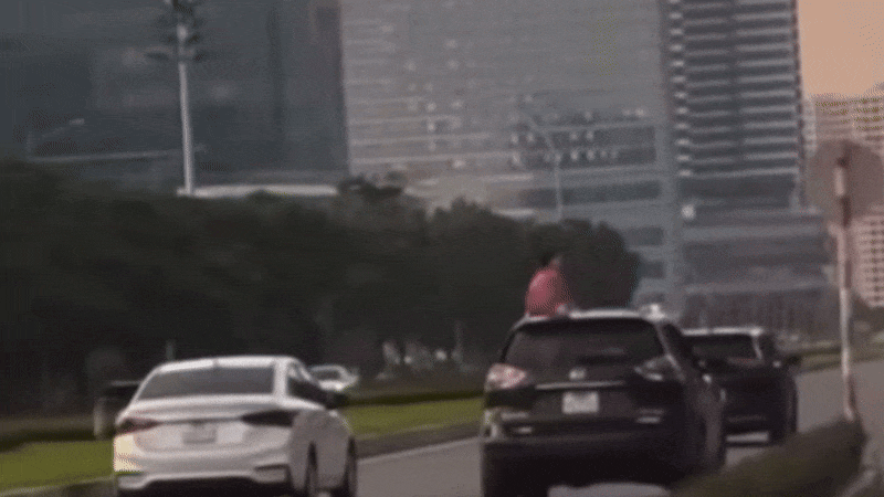 Xử phạt người phụ nữ để con ngồi trên nóc ô tô đang di chuyển