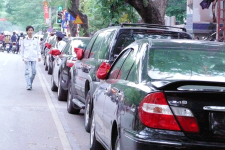 Giao lòng đường đỗ xe cho một doanh nghiệp