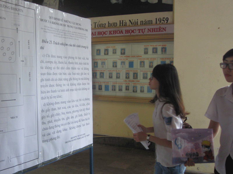 Thí sinh xem sơ đồ phòng thi và quy chế thi