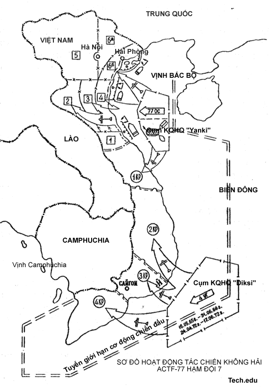Khu vực cơ động chiến đấu dọc bờ biển Việt Nam của ACTF-77 