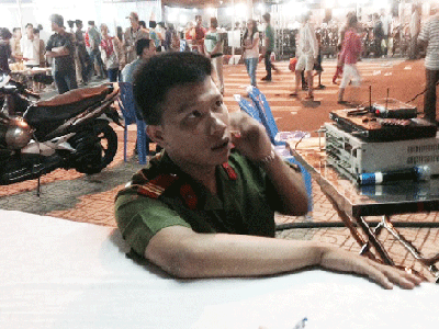 Lê Hữu Tâm tại cơ quan công an