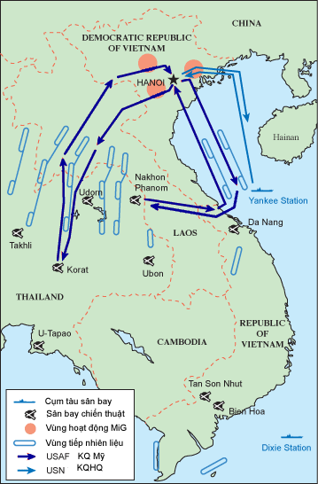 Sơ đồ hoạt động tác chiến của KQ và KQHQ Mỹ