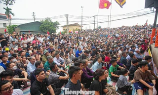 Biển người đổ về sông Đáy xem các đô vật 