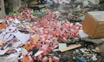 Mỹ phẩm không rõ nguồn gốc vứt ngổn ngang tại bãi rác tự phát ở Hà Nội