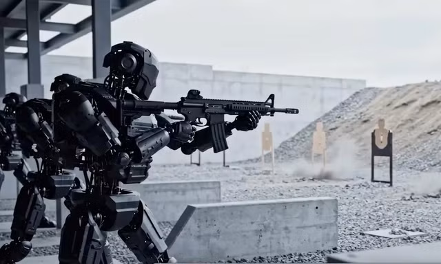 Robot tập bắn. Minh họa: Militarnyi.com.