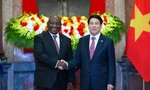 Chủ tịch nước Lương Cường chủ trì Lễ đón Tổng thống Nam Phi thăm chính thức Việt Nam