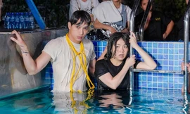 Lê Khánh - Thuận Nguyễn có cảnh quay dưới nước nguy hiểm mà không cần đóng thế
