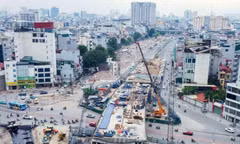 Ngắm 2 cầu vượt đang thành hình trên trục Vành đai 1
