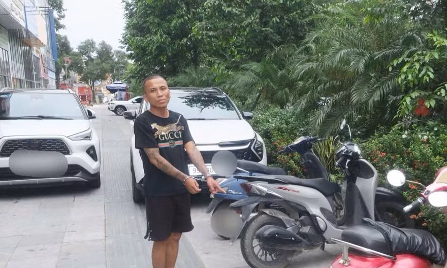 Đối tượng Luân tại hiện trường. Ảnh: Công an tỉnh Bắc Ninh.