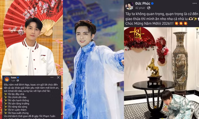 Sao Việt chúc Tết: Isaac gửi "vạn chữ Tài", SOOBIN tâm sự cùng fan lúc 4 giờ sáng