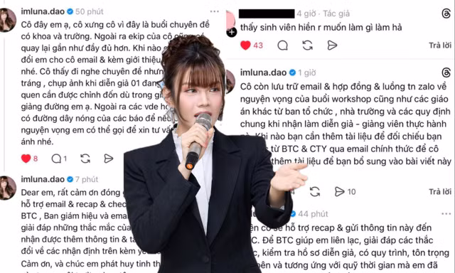Luna Đào phản hồi ra sao khi bị sinh viên đánh giá cách hành xử thiếu tinh tế?