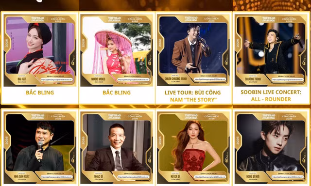 Cống Hiến 2026: Hòa Minzy, SOOBIN dẫn đầu số đề cử, UPRIZE Đức Duy lọt Top 5 Nghệ sĩ mới