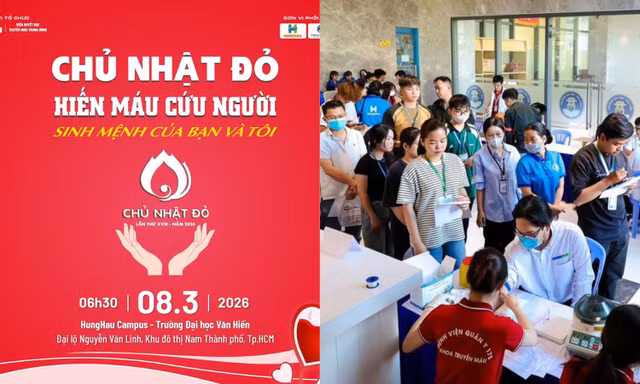 Hơn 5.000 sinh viên các trường đại học tại TP.HCM sẽ tham gia Chủ Nhật Đỏ 2026